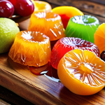 **Image Prompt:** Close-up shot of artisan candied fruit assortment, glistening with syrup, arranged on a rustic wooden board. Focus on vibrant colors and textures, evoking a sense of Spanish holiday tradition and family celebration, like "Roscón de Reyes."