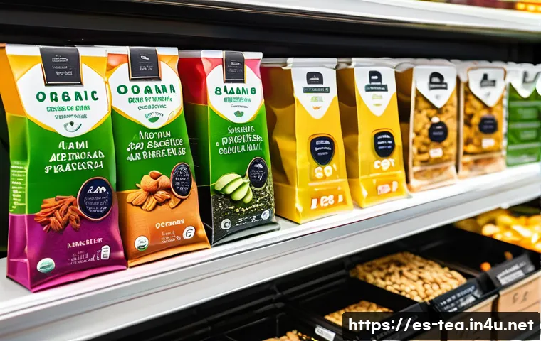 다과와 편의점 디저트 - A vibrant convenience store snack display featuring a variety of innovative packaged snacks with exo...